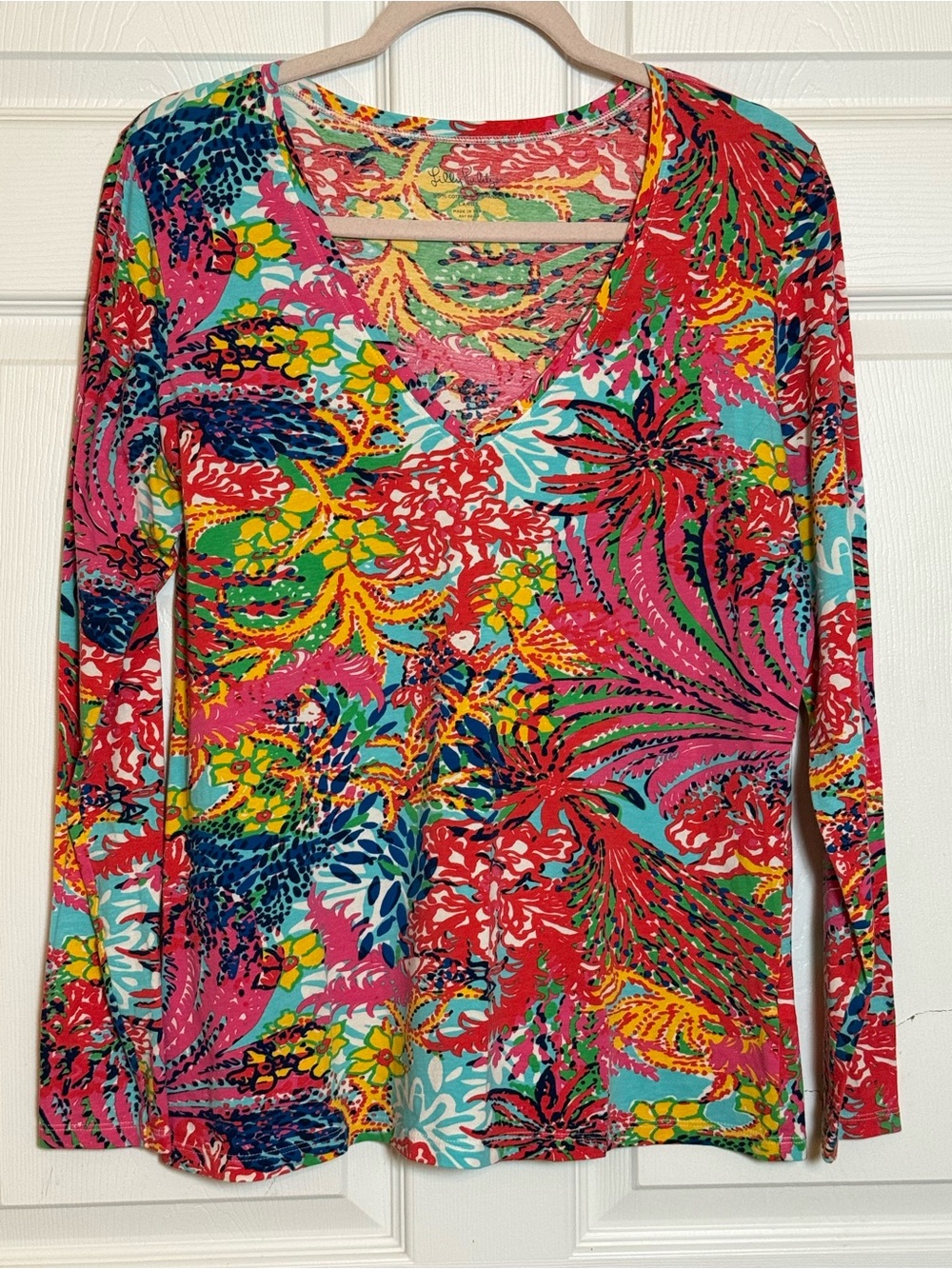 Lilly Pulitzer Sz Large Long Sleeved Top